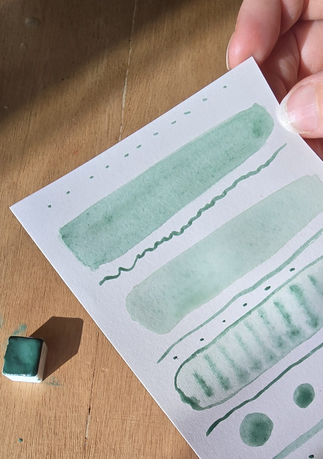 Aquarelle vert à l'anis