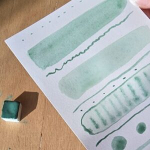 Aquarelle vert à l'anis