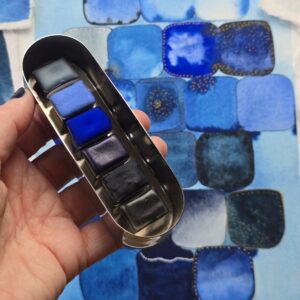 palette de bleus artisanaux