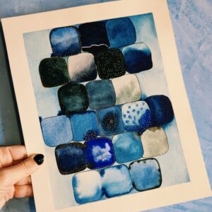 Les bleus – aquarelles artisanales Madame Pigmentum