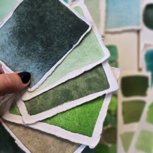 Les verts – aquarelles artisanales Madame Pigmentum